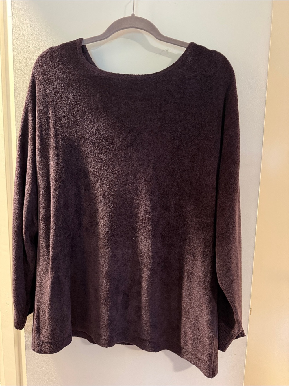 J. Jill Cozy Plush Long-Sleeve Top in Plum